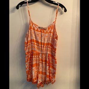 Orange Pom Pom Romper